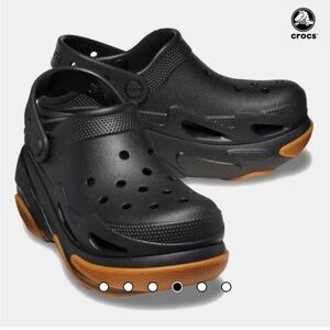 Crocs Bubble Crush Black and Brown Clogs